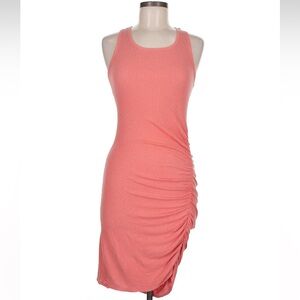 Sundry Coral Ruched Bodycon Tank Dress Size 2 Made in USA